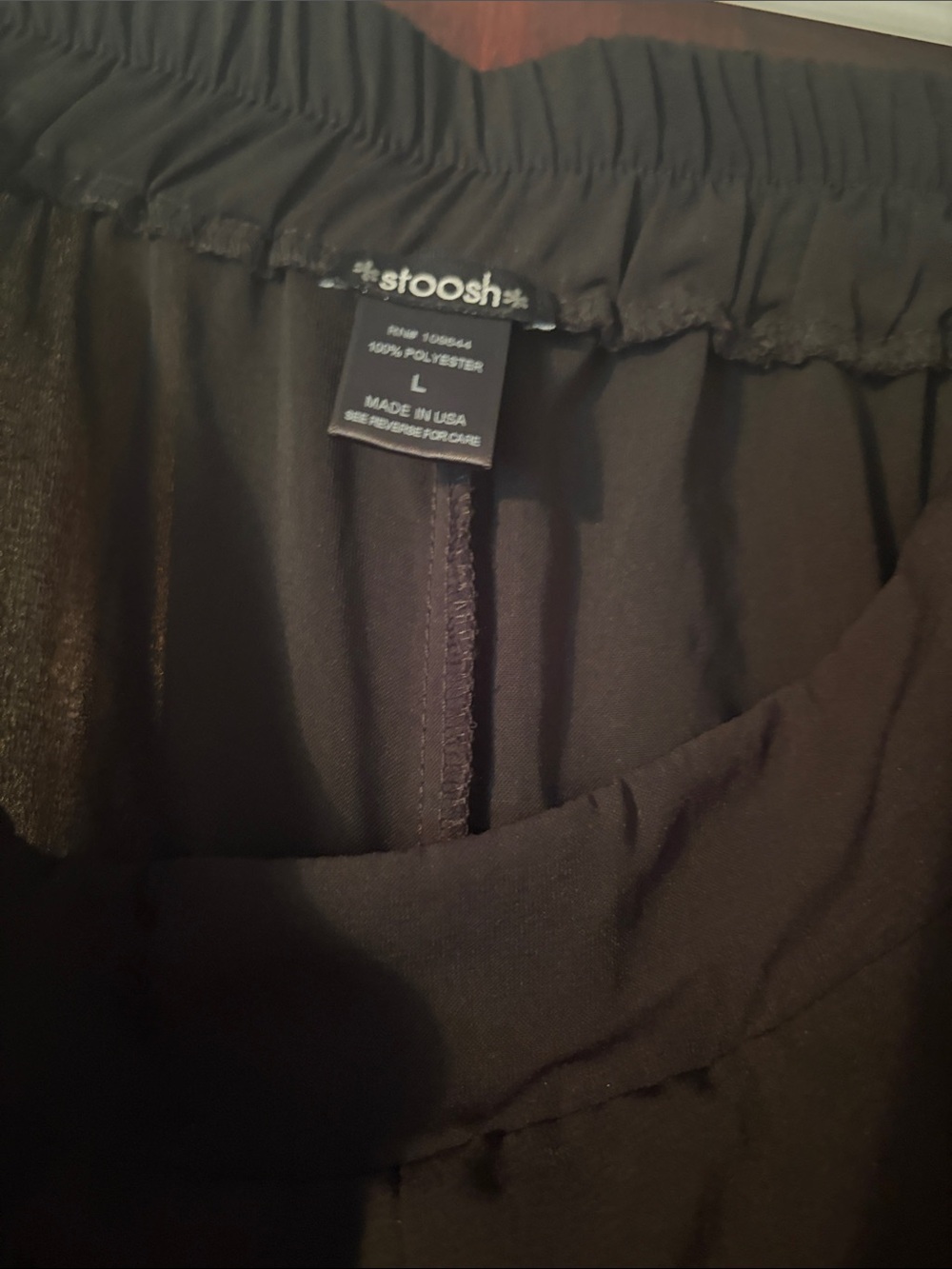 Stoosh Black Wide-Leg Elastic Waist Pants